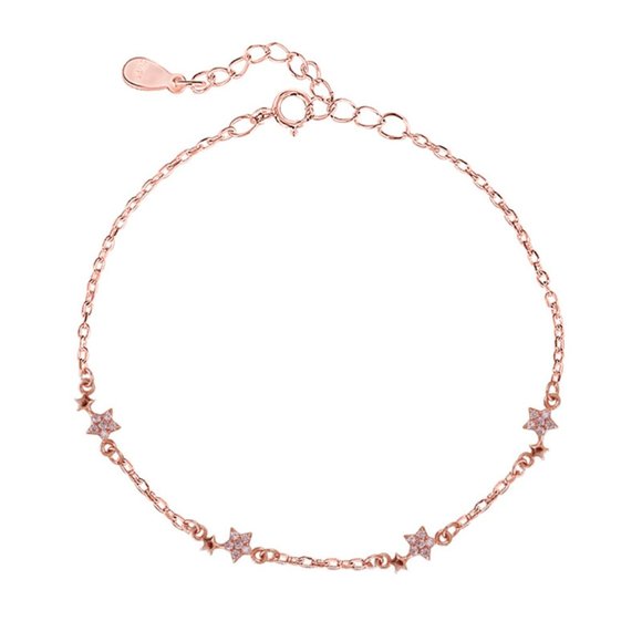 NEW Silver Dainty Pave Zircon Link Chain Bracelet - Picture 5 of 8